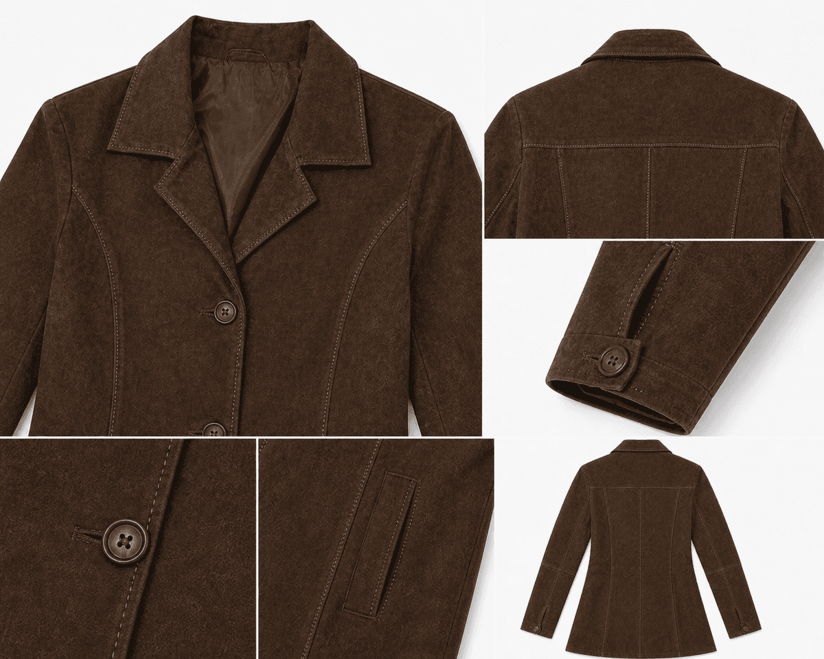 Suede – Tobacco Trench Coat view 3